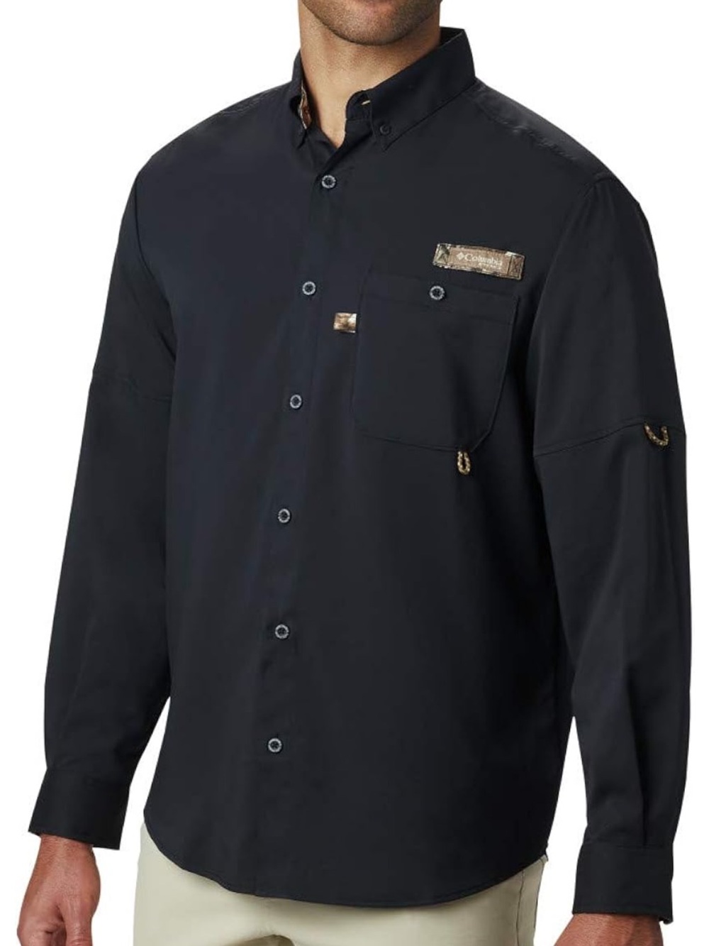 Columbia Men's Black Lightweight Shirt Jacket with Mesh Lining